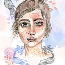 mujer koi. Een project van  Creativiteit van Gabriela Villacís - 24.02.2019