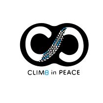 Logo Climb in Peace. Empresa dedicada al guiaje y búsqueda de alojamiento para escalador@s.. Br, ing & Identit project by Fàtima RasMas - 05.24.2019