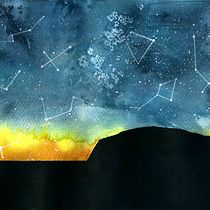 ULURU SUNRISE CONSTELLATIONS. Un progetto di Pittura ad acquerello di ESCARLATA FUSTER - 09.03.2019