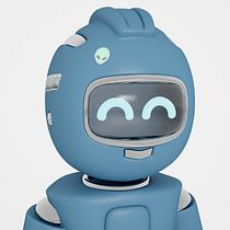 Blue Domestibot caminando tranquilamente. 3D Animation, and 3D Modeling project by María Viso González - 04.28.2019