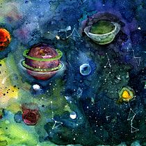 Galaxia y planetas.. Un progetto di Illustrazione tradizionale di Jessica Daniela Espinoza Guzman - 15.03.2019