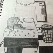 Mi Proyecto del curso: Dibujo para principiantes nivel -1-retrato de mi habitacion.. Un proyecto de Dibujo a lápiz de Leonel Sanchez - 31.03.2019