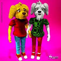 My doggies!!. Een project van 3D,  Creativiteit,  Ontwerp, 3D-karakterontwerp y  3D-modellering van Haru García - 08.04.2019