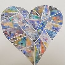 Mi Proyecto del curso: Técnicas modernas de acuarela corazon espacial. Un progetto di Pittura ad acquerello di Pau Santibañez - 12.04.2019