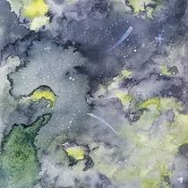 Mi Proyecto del curso: Técnicas modernas de acuarela. Galaxia X . Un progetto di Creatività e Pittura ad acquerello di Mar Sánchez - 25.04.2019
