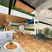 Mi Proyecto del curso: Diseño de interiores para restaurantes. Projekt z dziedziny 3D użytkownika Gricel del Rocio Hernández Gómez - 25.04.2019