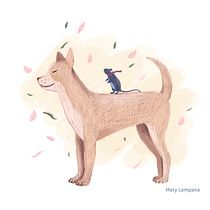 perro. Design gráfico e Ilustração tradicional projeto de Isabel Villarreal Balderas - 26.04.2019