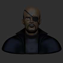 Nick Fury. Mi Proyecto del curso: Modelado de personajes en 3D. Projekt z dziedziny  Modelowanie 3D użytkownika Marco Loreto - 04.05.2019