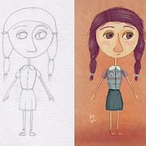 Proyecto: Construye un amigo: del lápiz al movimiento. Projekt z dziedziny Animacje 2D, Projektowanie postaci, Trad, c i jna ilustracja użytkownika Brenda Matilla - 07.05.2019