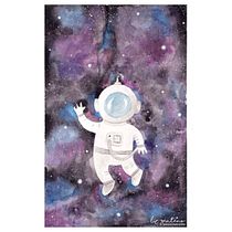 Astronauta en el espacio. Un progetto di Creatività, Disegno, Disegno artistico e Illustrazione tradizionale di Lizbeth Zenteno Espinoza - 22.05.2019