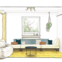 Cabina urbana - Apartamento privado en Düsseldorf. Interior Design, and Traditional illustration project by Laura González Caballero - 02.12.2021