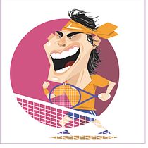 Rafa Nadal.. Ilustração vetorial projeto de José Ramón Gómez Villate - 21.06.2019