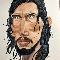Adam Driver y Dave Grohl, retratos en acuarela. Un progetto di Pittura ad acquerello di javierochoalacar - 23.06.2019