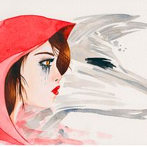 Caperucita Roja. Fine Arts, Creativit, and Children's Illustration project by Fátima Akkouche - 07.02.2019