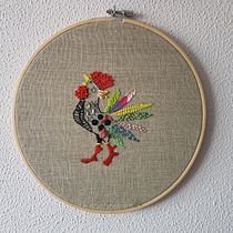 Mi Proyecto del curso: Técnicas de bordado: ilustrando con hilo y aguja. Galo Quirico.. Un projet de Broderie de Maria - 05.07.2019