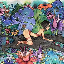 La Pantera. Creativit, Drawing, Traditional illustration, Painting, and Watercolor Painting project by Stephanie Castro - 07.15.2019