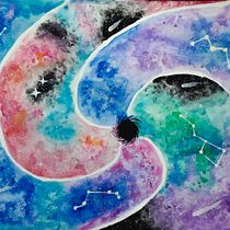 Mi Proyecto del curso: Técnicas modernas de acuarela "GALAXIA". Watercolor Painting project by Erika Acosta - 07.19.2019