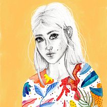 Mi Proyecto del curso: Retrato con lápiz, técnicas de color y Photoshop. Ilustração tradicional projeto de Macarena - 25.07.2019