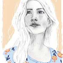 Mi Proyecto del curso: Retrato con lápiz, técnicas de color y Photoshop. Artes plásticas, Desenho a lápis, Design gráfico e Ilustração digital projeto de Andrea Lara - 29.07.2019