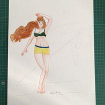 Mi Proyecto del curso: Ilustración de una pin-up con técnicas tradicionales. Painting project by Leonardo Rodríguez Brito - 07.30.2019