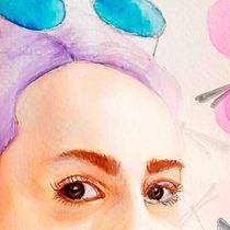 Mi Proyecto del curso: Retrato ilustrado en acuarela. Un projet de Dessin de portrait , et Design graphique de iskia llin ríos - 05.08.2019