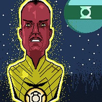 Sinestro. Comic, Design, and Pixel Art project by Juan Viala - 08.06.2019