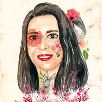 Retrato proyecto final: autorretrato.. Un projet de Beaux Arts, Dessin de portrait, Dessin réaliste , et Aquarelle de Rocio Vargas Serrano - 23.08.2019