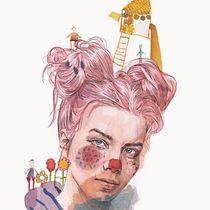 Mi Proyecto del curso: Retrato ilustrado en acuarela. Un proyecto de Bellas Artes, Dibujo realista, Diseño gráfico, Ilustración digital, Pintura a la acuarela y Retoque fotográfico de Gemma Vegas Jiménez - 26.08.2019