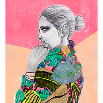Mi Proyecto del curso: Retrato con lápiz, técnicas de acrílico y Photoshop. Ilustração digital, e Pattern Design projeto de María José Prado - 28.08.2019