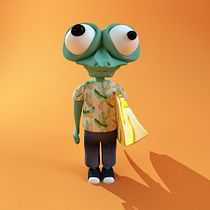  El Perenquén Canario. Een project van 3D, 3D-karakterontwerp y  3D-modellering van Manuel Lobeira Alcaraz - 04.09.2019
