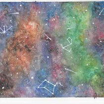 Galaxia en acuarela. Watercolor Painting project by Sandra Carmona Rodriguez - 07.24.2019