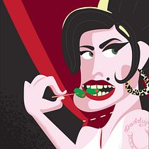 Mi Proyecto del curso: Ilustración de caricaturas vectoriales : Amy Winehouse. Projekt z dziedziny Projektowanie graficzne, Trad, c i jna ilustracja użytkownika Eduardo Chateauneuf - 04.09.2019