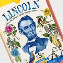 Mi Proyecto del curso: Ilustración con collage digital enfocado a producto, ETIQUETA DE WHISKY LINCOLN. Colagem projeto de Pablo Pérez - 05.09.2019