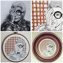 Iris Apfel, a quien admiro es la imagen de mi proyecto.                         . Un proyecto de Bordado de Paola Granada - 06.09.2019