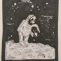 El astronauta Gimenéz. Mi Proyecto del curso: Humor gráfico: danos la tira nuestra de cada día Ein Projekt aus dem Bereich Skizzenentwurf, Zeichnung und Design von Figuren von Magdalena Gallo - 19.09.2019