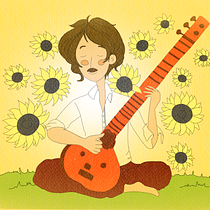Mi Proyecto del curso: Ilustración de una canción: Here comes the sun / George Harrison. Ilustração digital projeto de Iraida Fernandez Azaldegui - 07.10.2019