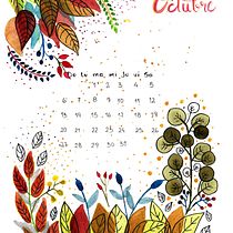 Mi Proyecto del curso: Técnicas aplicadas de ilustración en acuarela, Calendario. Un progetto di Illustrazione tradizionale di Milagros Valencia - 17.10.2019