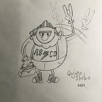 Mi Proyecto del curso: El Abuelo Rockero. Drawing, Pencil Drawing, Character Design, and Traditional illustration project by Arturo Quijano - 10.24.2019