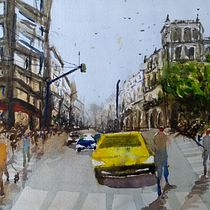 Mi Proyecto del curso: Paisajes urbanos en acuarela. Trabajo final.. Un projet de Aquarelle de Edgar Gómez - 11.11.2019