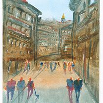 Mi Proyecto del curso: Paisajes urbanos en acuarela. Un projet de Illustration traditionnelle de Pablo Salgado - 14.11.2019