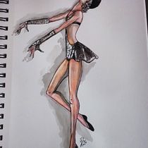 Mi Proyecto del curso: Ilustración de una pin-up con técnicas tradicionales. Getty Jassonne. Un proyecto de Dibujo artístico de Dan Michel - 11.11.2019