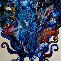 Mi Proyecto del curso: Técnicas modernas de acuarela:"MAR-COSMOS" y "MI UNIVERSO". Un progetto di Illustrazione tradizionale e Pittura ad acquerello di Erica Astrada - 04.01.2020