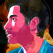 Shane Carruth + Un paco. Desenho de retrato projeto de Nicolás Dragaš - 24.12.2019