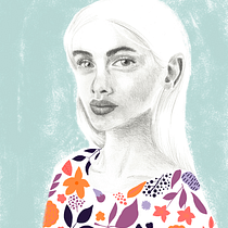 Mi Proyecto del curso: Retrato con lápiz, técnicas de color y Photoshop. Projekt z dziedziny  Sztuki piękne użytkownika Lorena Márquez - 25.12.2019