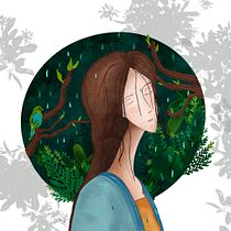 Bajo la lluvia. Desenho digital projeto de Montserrat Espaillat - 27.03.2020