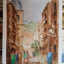 Briviesca (Burgos). Architecture, Fine Arts, Sketching, Creativit, and Watercolor Painting project by Julie M. de la Fuente - 12.31.2019