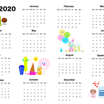 2020 calendar!. Un projet de Design  et Illustration numérique de Lana Shukri - 31.12.2019