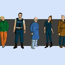 Line up diseño de personajes Ein Projekt aus dem Bereich Zeichnung und Design von Figuren von Javier Elizalde - 04.01.2020