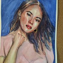 Meu projeto do curso: Retrato artístico em aquarela. Portrait Drawing project by Monica Kangussu - 01.09.2020