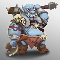 Character design: Orco. Projekt z dziedziny Animacje 2D, Concept art, Design, Projektowanie postaci, Projektowanie gier komputerow, ch, Trad, c, jna ilustracja, Gr i komputerowe użytkownika Elizabeth Guerrero Mendoza - 08.01.2020